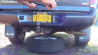 HOW TO GET THE SPARE TIRE FROM A TOYOTA TACOMA 2012 TRD SPORT