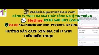 CÁCH XEM ĐỊA CHỈ IP WIFI TRÊN ĐIỆN THOẠI