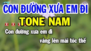 Karaoke Con Đường Xưa Em Đi Tone Nam ( Bm ) Nhạc Sống Mới Dễ Hát | Phước Hiệp