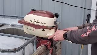 1958 Johnson JW-14 3hp Outboard Motor Tank Test