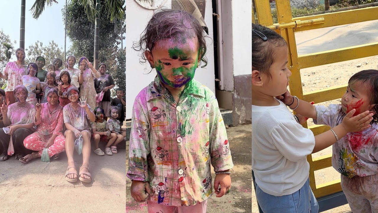Takshvi ko first holi🥰, unplanned holi asto vayo🙏🏻