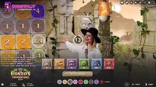 Evolution Gonzo's Treasure Map Big Win | Slot Games | HunnyPlay