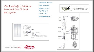 How to Adjust the Level bubble on a Leica TPS and Seco GNSS survey pole