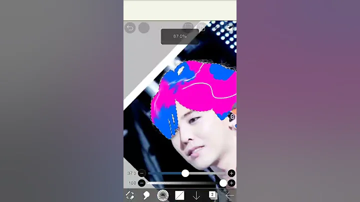 Big bang G-Dragon#Pink and blue#Ibis paint x tutorial#