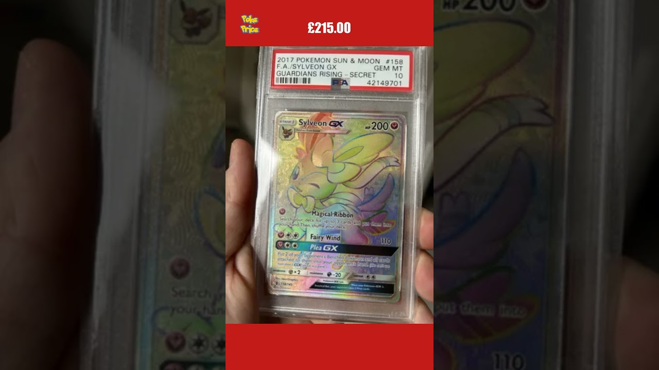 Pokemon Card Sylveon GX 158/145 Guardians Rising Rainbow Rare Graded PSA 10