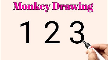 Monkey Drawing Step By Step For Beginners | How To Draw Monkey From Number 123