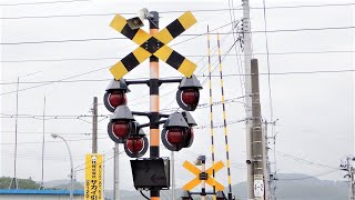 【踏切】山形新幹線 JR奥羽本線　全方位警報灯が多すぎる踏切 (Railroad crossing in Japan)