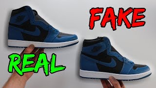 REAL VS FAKE! NIKE AIR JORDAN 1 MARINA BLUE SNEAKER COMPARISON!