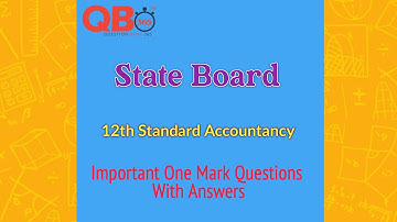 12th Accountancy Important One Mark Questions With Answers