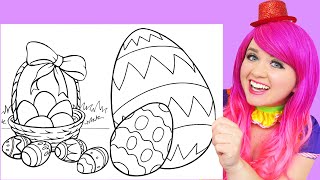 Coloring an Easter Basket & Eggs | Markers