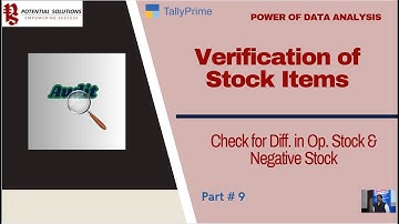 Verification of Stock Items – Check for Diff. in Op. Stock & Negative Stock