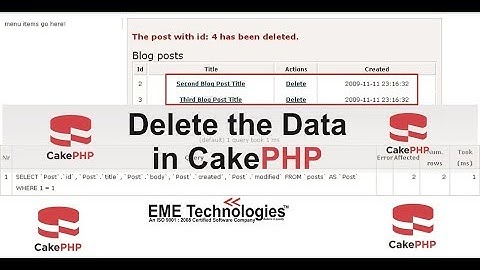 How to delete the data in cakephp