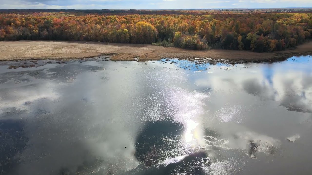 Spectacular Western Michigan Fall Colors with Dunes, Lakes and Rivers from the Treetops 4K