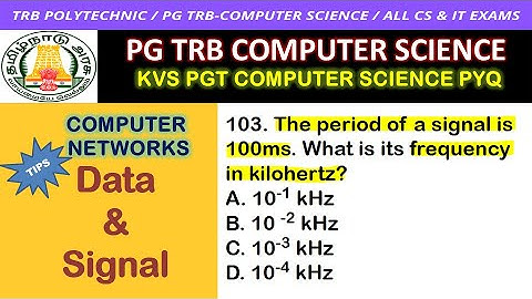 Data & Signals- Computer Networks Tamil / PG TRB ComputerScience / TRB Polytechnic CSE / PG TRB CS
