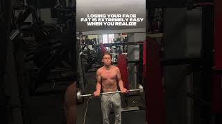It’s all overall body fat you can’t spot reduce your face when body fat drops your face leans out to