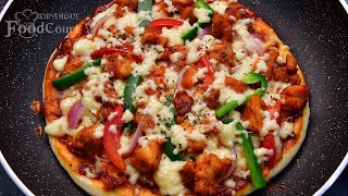 No Oven Chicken Pizza/ Chicken Pizza on Pan/ Chicken Pizza Recipe