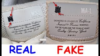 Real vs fake Amiri sneakers. How to spot replica Amiri MA-1 trainers