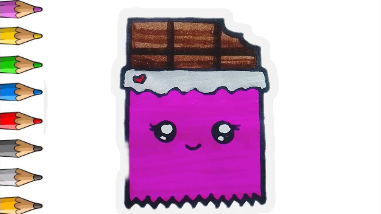 চকলেট আঁকা ll How to draw chocolate ll Cute chocolate drawing for kids ...
