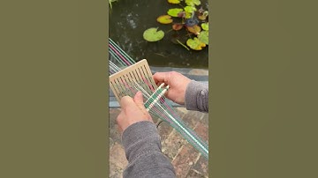Weaving a belt on a backstrap loom #fiberart#weaving #loomweaving #diycrafts #handmade #textileart