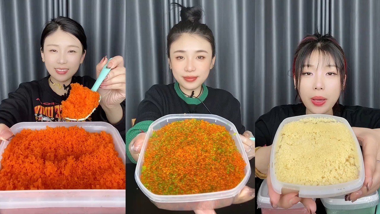 【MUKBANG】colored fish roe🐟🐟#Seafood#ASMR#yummy