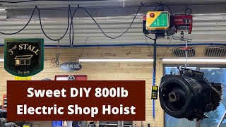 DIY Electric Shop Hoist on ibeam with remote control  Vevor 800lb hoist