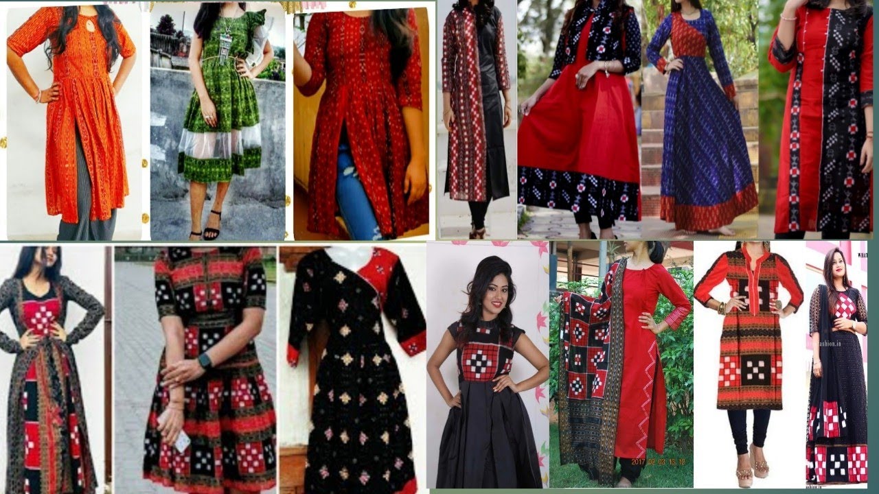 Apricot Colour Sambalpuri Handloom Cotton Dress Materials - Sambalpuri  Handloom Item