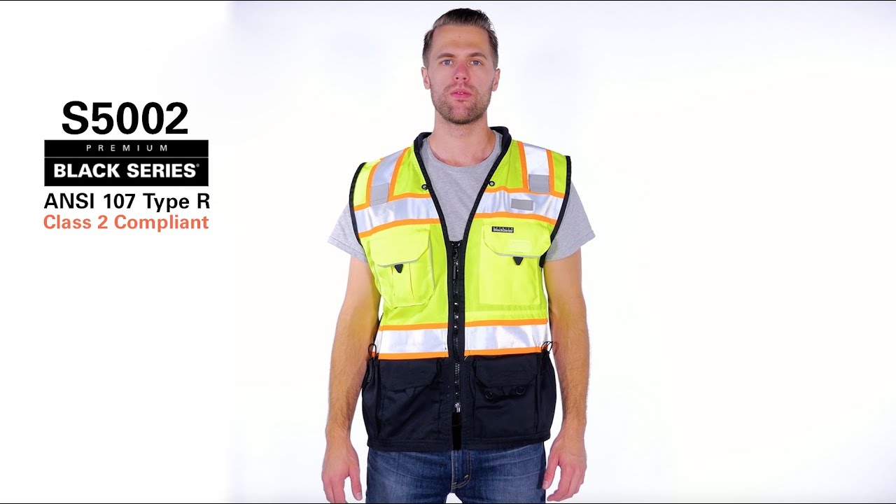 Kishigo Professional Surveyors Vest Class S5000 Lime S5001 Orange