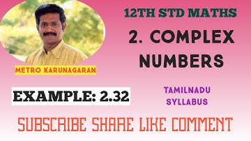 12th Std Maths Example 2.32 Find the cube roots of unity