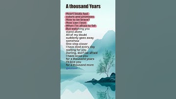 Thumbnail of 🌼A Thousand Years | Christina Perri