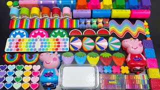 PEPPA PIG SLIME ! Mixing MAKEUP & CLAY into GLOSSY Slime !!!