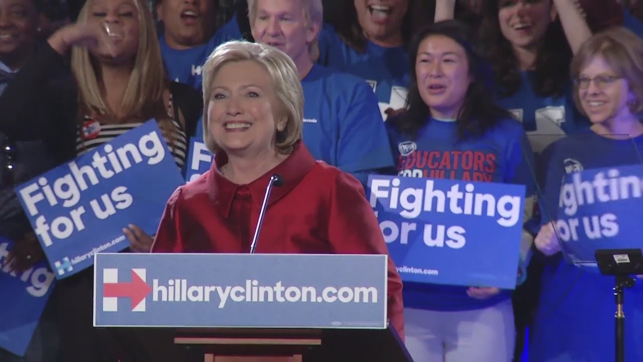 UPDATE: Hillary Clinton celebrates Nevada caucus win - YouTube