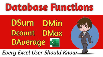 How to use Database Functions in Excel | DSUM, DMIN, DMAX, DAVERAGE, DCOUNT |Advance Excel Functions