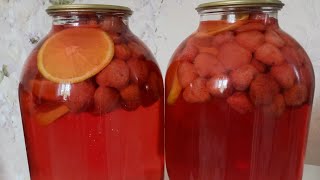 Клубничный компот с лимоном и апельсином на зиму//Самый простой и быстрый рецепт)))