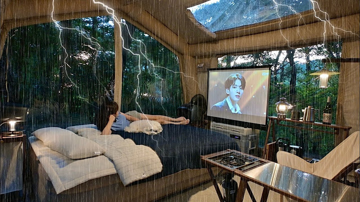 ⛈️CAMPING IN A SLEEPLESS STORM WITH A DOG IN A COZY TENTㅣHEAVY RAIN