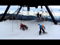 The kids learn to get off a ski lift...with hilarious results...well predictable is a better word :)