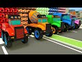 Wheels on the bus  color soccer ball slide play construction truck  nursery rhymes  kids songs