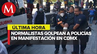 Normalistas de Ayotzinapa se enfrentan a policías de la CdMx