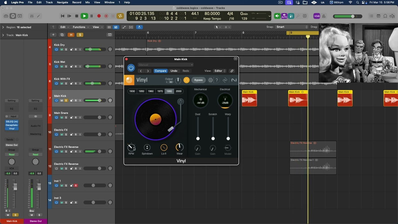 Mixing part of Minimal Synth (Coldwave) song