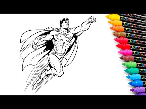 Superman Coloring Page | UP UP Away Superman