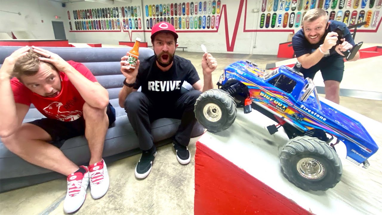 RC Truck Jumps Over My Friends! YouTube