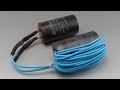 How to Make Free Electricity Generator Using 0.75mm Wire Cable Large magnet With Capacitor