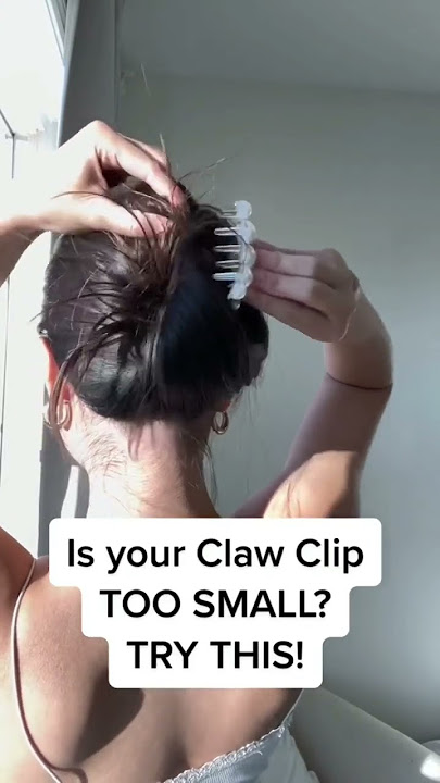 CLAW CLIP HACK for THICK/LONG hair tutorial! Can’t fit your hair inside a claw clip? Try this trick