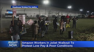 Amazon workers in Joliet walkout to protest low pay, poor conditions on 'Cyber Monday'