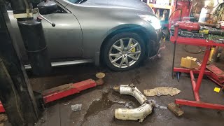 Infiniti g37xs sedan | Megan test pipe install catalytic converter delete / Megan down pipes