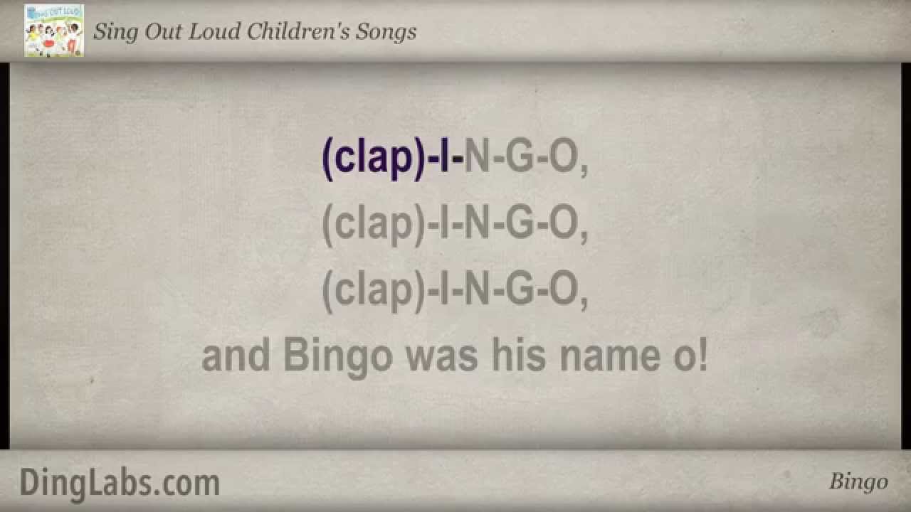 Sing the song bingo card