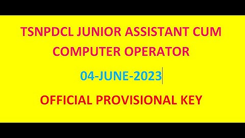 tsnpdcl jaco 04-june-2023 official provisional key