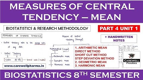 Mean (complete) || Measures of Central Tendency || P4 U1 || Biostatistics 8th Semester