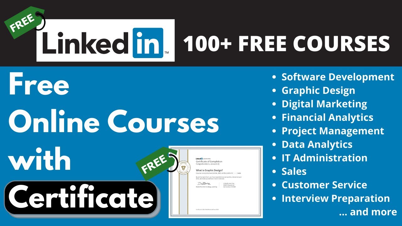 2023] 1000 Hours of Free LinkedIn Learning Courses with Free Certification  — Class Central