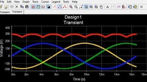 Simulation of 3phase full wave bridge rectifier in multisim 14.0 version |