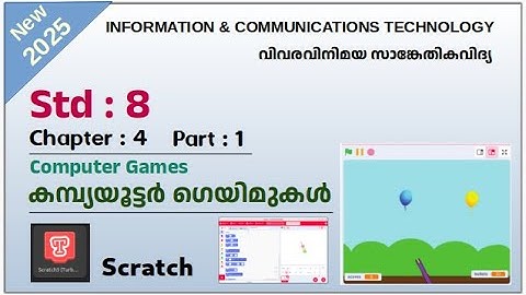 ICT Tutorials 2025 Std 8 Chapter 4.1 Scratch കമ്പ്യയ‌ൂട്ടർ ഗെയിമ‌ുകൾ Computer Games